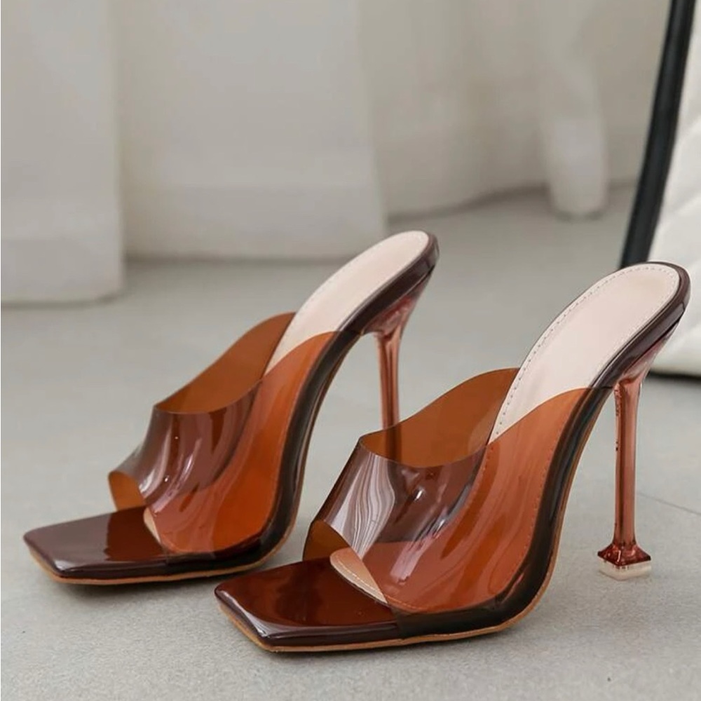 Brown Clear Heels